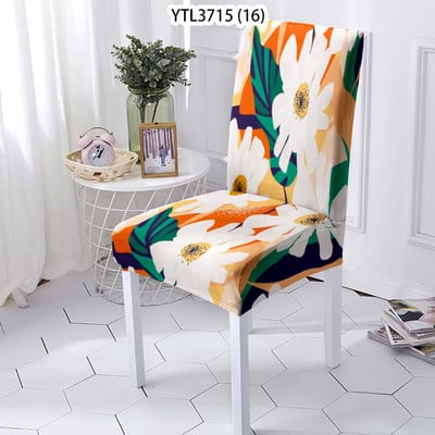 Gražūs gėlių namų dekoravimo spandekso poliesterio elastiniai tamprūs valgomojo kėdžių užvalkalai biuro žaidimų kėdėms