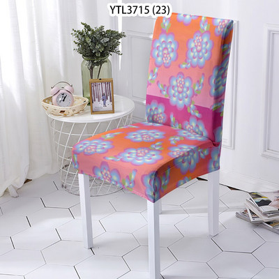 Gražūs gėlių namų dekoravimo spandekso poliesterio elastiniai tamprūs valgomojo kėdžių užvalkalai biuro žaidimų kėdėms