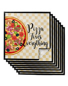 Sada vintage pizza obrúskov s kockovaným vzorom, slávnostná hostina, svadobná dekorácia, čajová utierka, kuchynské obrúsky na večeru