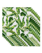 Bananų atogrąžų augalų lapai Stalo servetėlių šluostės rinkinys Minkšta nosinaitė Vestuvių puošmena Banketai Vakarienė Servetėlės Audinys