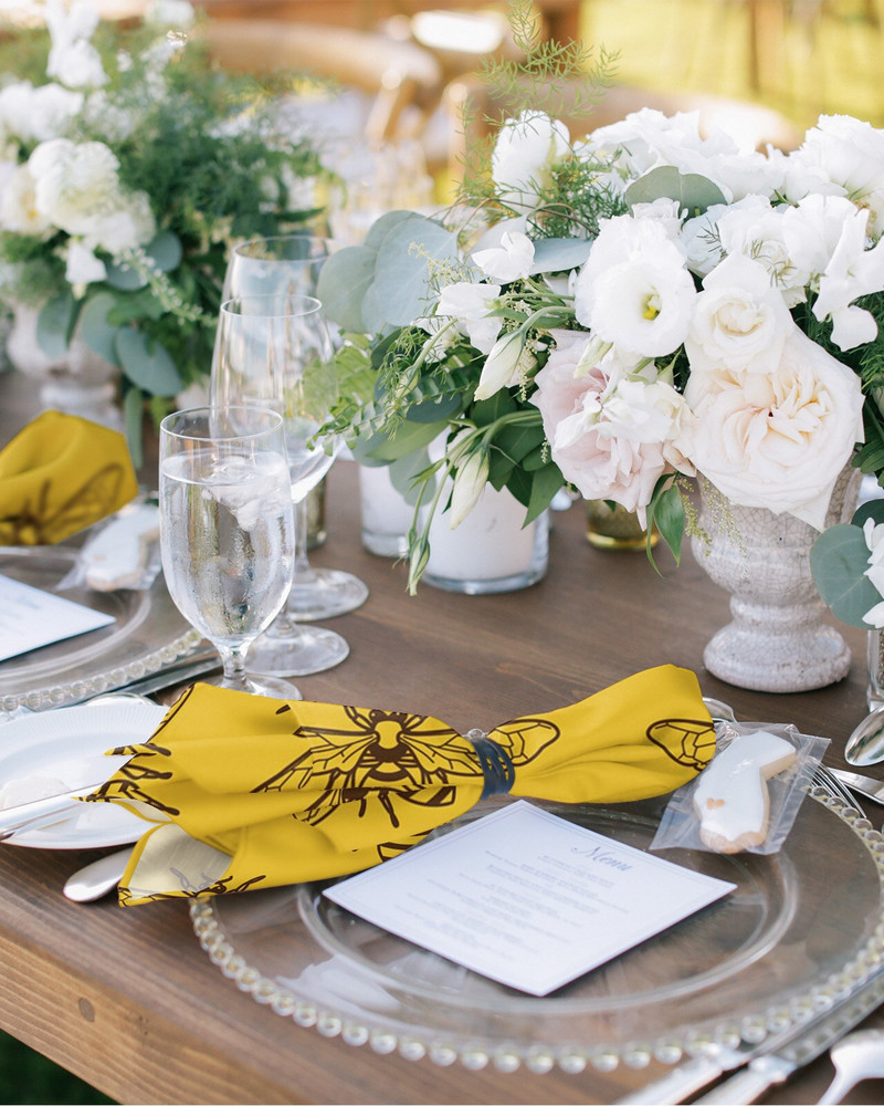 Aripi de albină animale Servețele de masă Set de pânză Batistă moale Decor de nuntă Banchet Servețele de masă Pânză