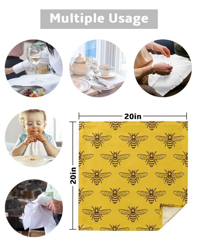 Aripi de albină animale Servețele de masă Set de pânză Batistă moale Decor de nuntă Banchet Servețele de masă Pânză