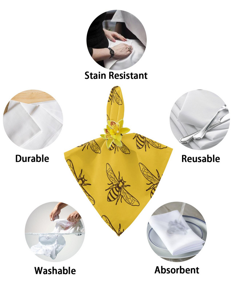 Aripi de albină animale Servețele de masă Set de pânză Batistă moale Decor de nuntă Banchet Servețele de masă Pânză