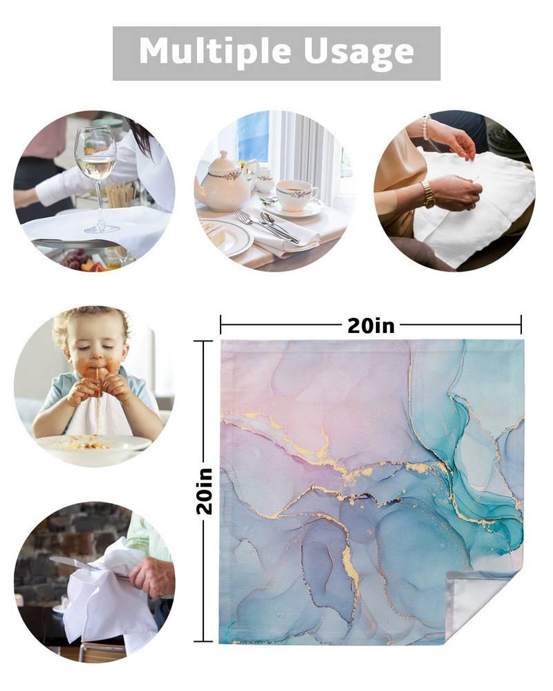 Marmuro turkio rožinės spalvos servetėlių rinkinys Vestuvių vakarėlio staltiesė Minkšta virtuvės vakarienės servetėlės Kalėdinės servetėlės