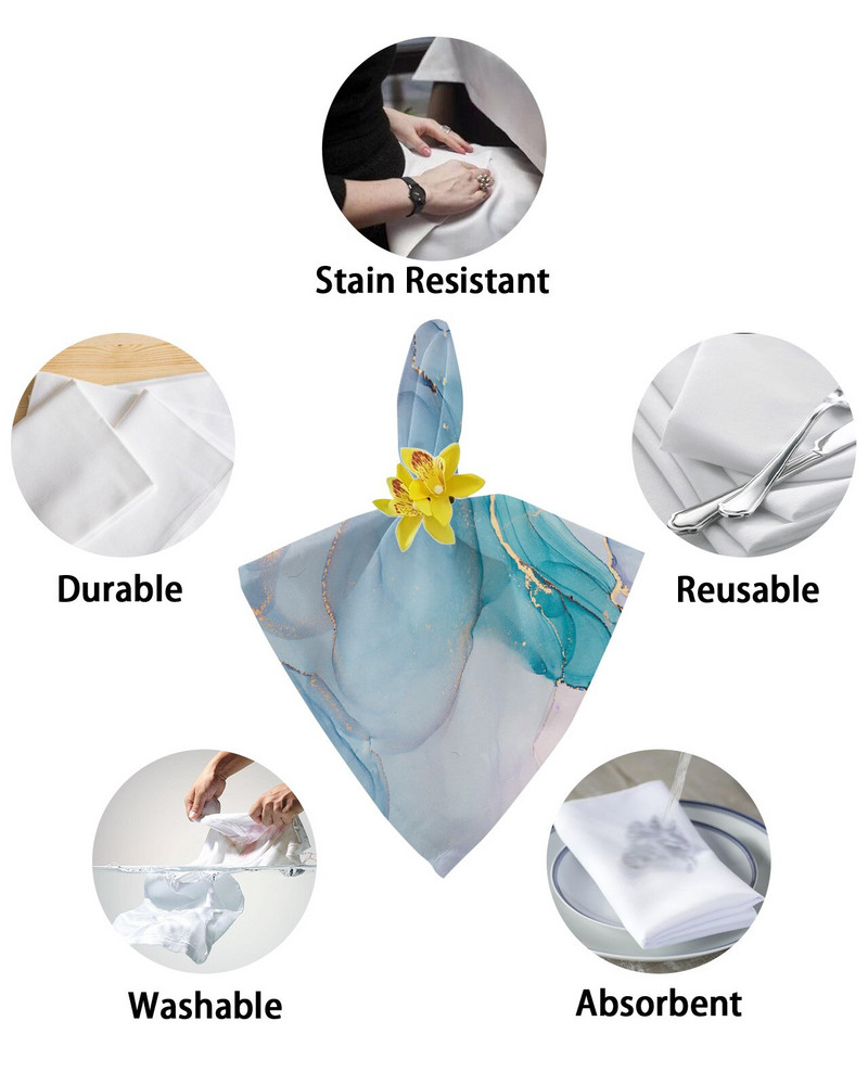 Marmuro turkio rožinės spalvos servetėlių rinkinys Vestuvių vakarėlio staltiesė Minkšta virtuvės vakarienės servetėlės Kalėdinės servetėlės