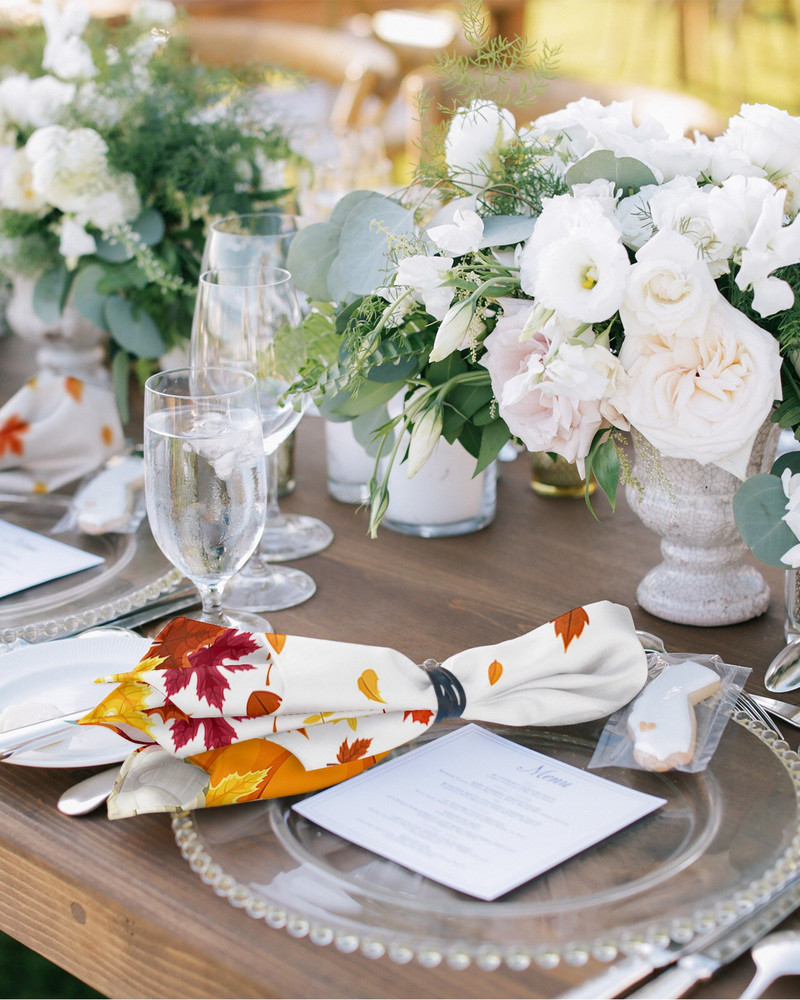 Hálaadás őszi sütőtök juharlevelű szalvéták szett Születésnapi bankett esküvői dekoráció Szalvéták Étterem kellékek Asztali szalvéták