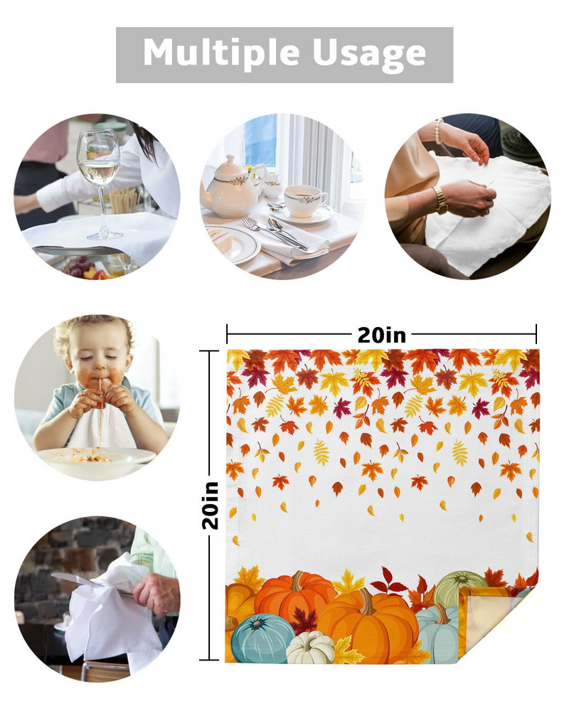 Hálaadás őszi sütőtök juharlevelű szalvéták szett Születésnapi bankett esküvői dekoráció Szalvéták Étterem kellékek Asztali szalvéták