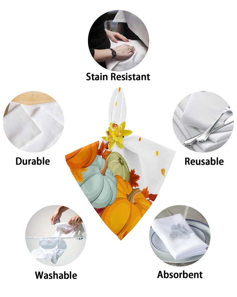 Hálaadás őszi sütőtök juharlevelű szalvéták szett Születésnapi bankett esküvői dekoráció Szalvéták Étterem kellékek Asztali szalvéták