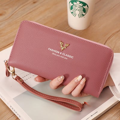 Portofel casual de damă din piele ecologică cu mâner