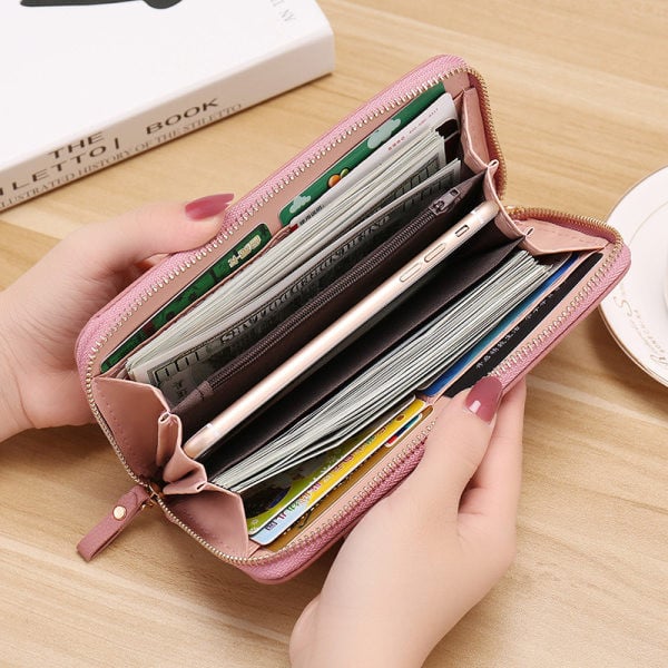 Portofel casual de damă din piele ecologică cu mâner