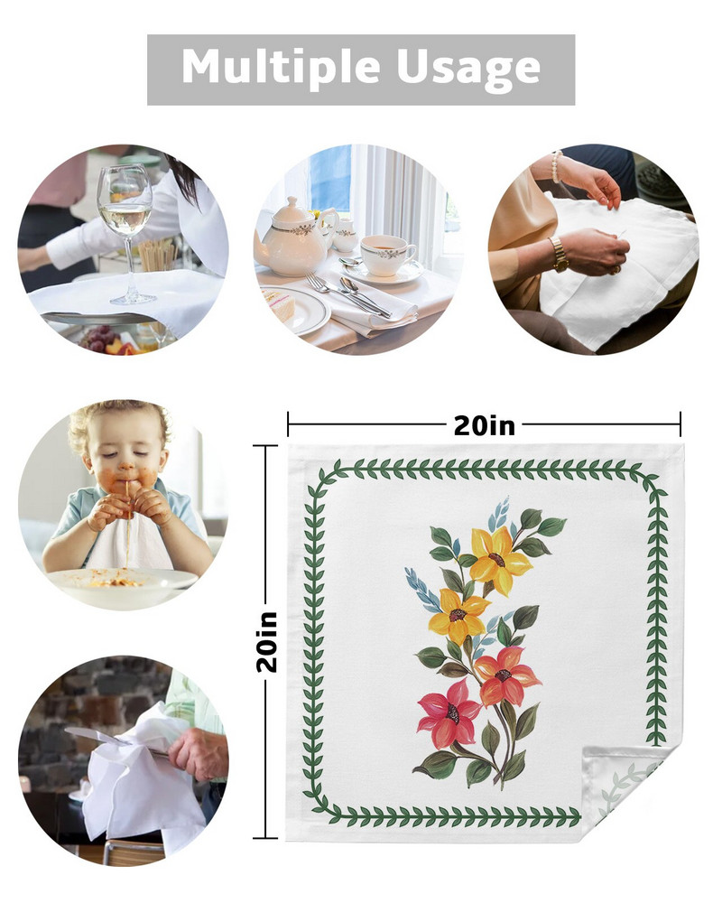 Növényi levelek Clematis virág Asztali szalvéták kendőkészlet Puha zsebkendő Esküvői dekoráció bankett vacsora szalvéták kendő