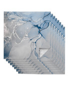 Set de șervețele din pânză cu textura de marmură albastră, pentru banchete festive, decor de nuntă, prosop de bucătărie, șervețele de masă