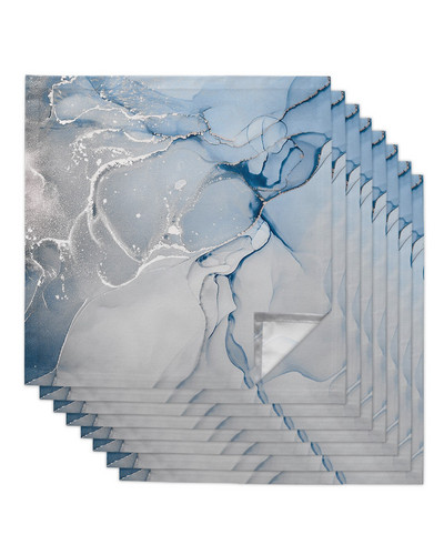 Set de șervețele din pânză cu textura de marmură albastră, pentru banchete festive, decor de nuntă, prosop de bucătărie, șervețele de masă