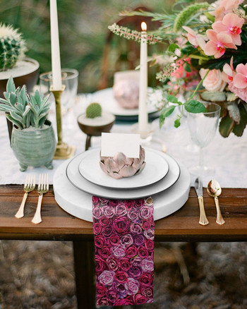 Свети Валентин Комплект салфетки за стена от рози Покривка за сватбено парти Меки кухненски салфетки за вечеря Коледни салфетки