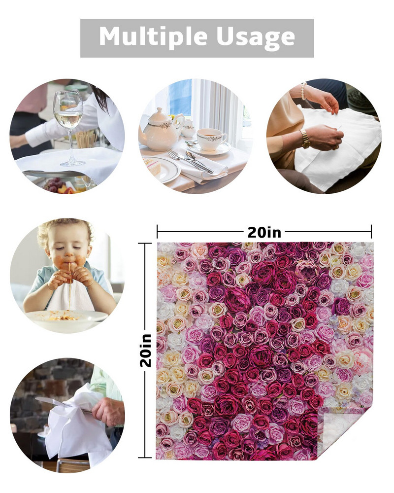 Valentin-napi rózsa fali szalvéták ruha szett Esküvői asztalterítő Puha konyhai vacsora szalvéták karácsonyi szalvéták