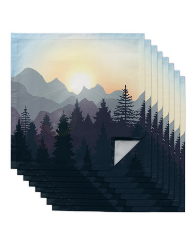 Mountain Pine Woods Saules galda salvešu auduma komplekts Mīksts kabatlakats Kāzu dekorēšana banketu vakariņu salvetes audums