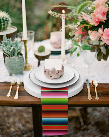 Комплект платнени салфетки с цветни мексикански райета Празничен банкет Сватбен декор Чаена кърпа Кухненска маса за вечеря Салфетки