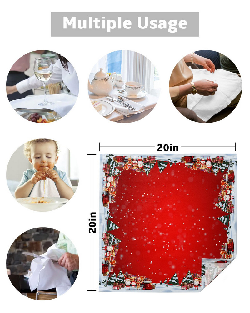Pom de Crăciun Moș Crăciun Elk Servețele cadou Set de pânză Față de masă Moale Bucătărie Servețele de Crăciun