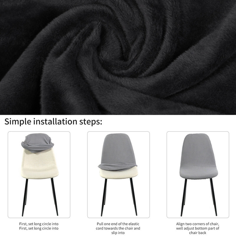 Aksominis kėdės užvalkalas Tamprūs užvalkalai Elastingi sėdynių kėdžių užvalkalai Valgomojo Baras Biuro vakarėlis Trumpas Atgal 1/2/4/6