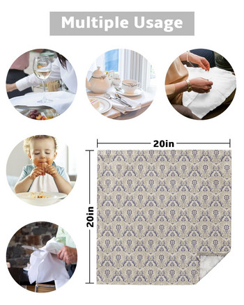 Σετ υφασμάτινων χαρτοπετσέτες ρετρό μπαρόκ με ευρωπαϊκό σχέδιο Εορταστική διακόσμηση γάμου Πετσέτα κουζίνας Τραπεζοπετσέτες τραπεζιού