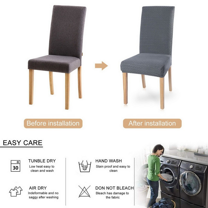 Huse pentru scaune jacquard, elastice, pentru scaune pentru sufragerie, pentru bucătărie, banchet, nuntă