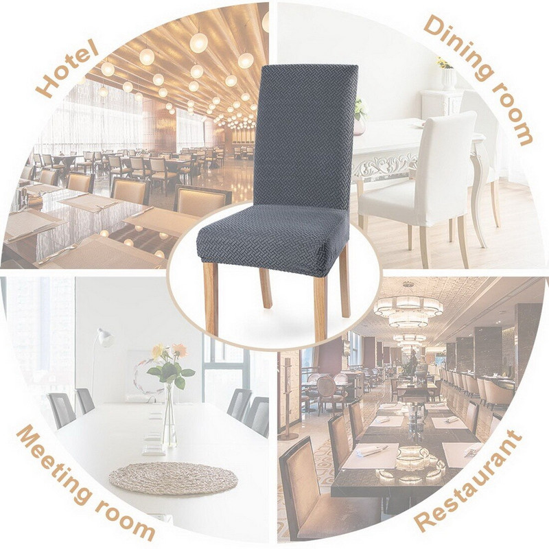 Huse pentru scaune jacquard, elastice, pentru scaune pentru sufragerie, pentru bucătărie, banchet, nuntă