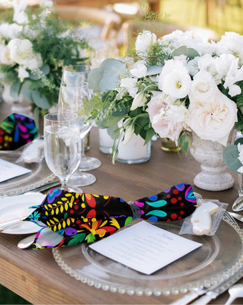 Цветни мексикански абстрактни платнени салфетки с цветя Комплект празничен банкет Сватбен декор Чаена кърпа Кухненска маса за вечеря Салфетки
