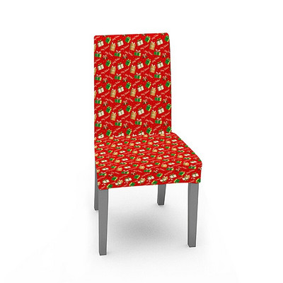 Față de masă de Crăciun Clopoței de Moș Crăciun Husă elastică pentru scaun Anul Nou Decor petrecere de Crăciun Lavabilă Cadouri 2023 Ornamente de Crăciun