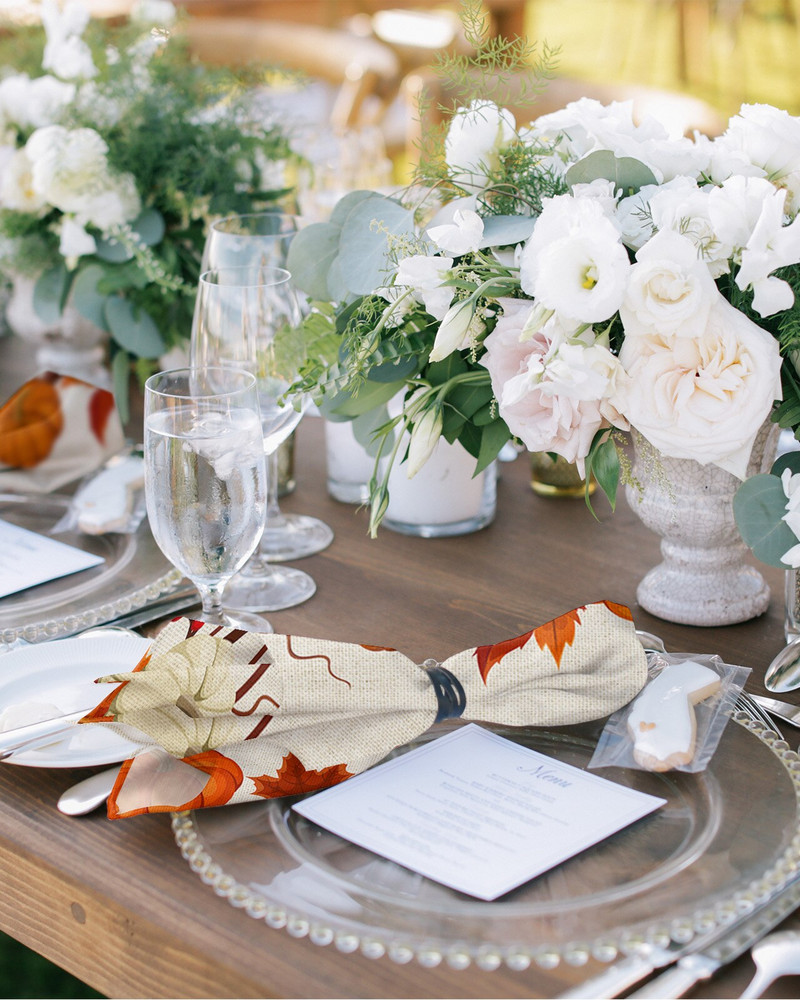 Dan zahvalnosti Bundeva Javorovo lišće Salvete Set krpa Stolnjak za vjenčanje Mekane kuhinjske salvete za večeru Božićne salvete