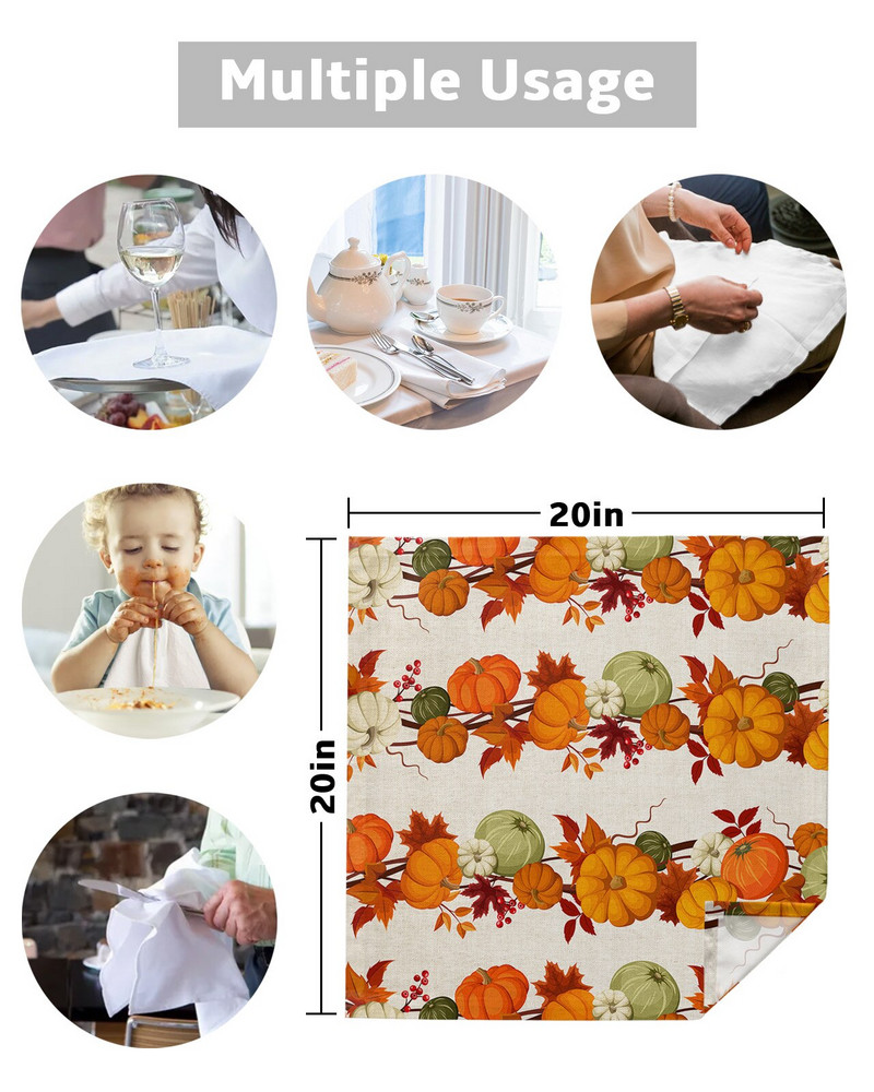 Dan zahvalnosti Bundeva Javorovo lišće Salvete Set krpa Stolnjak za vjenčanje Mekane kuhinjske salvete za večeru Božićne salvete