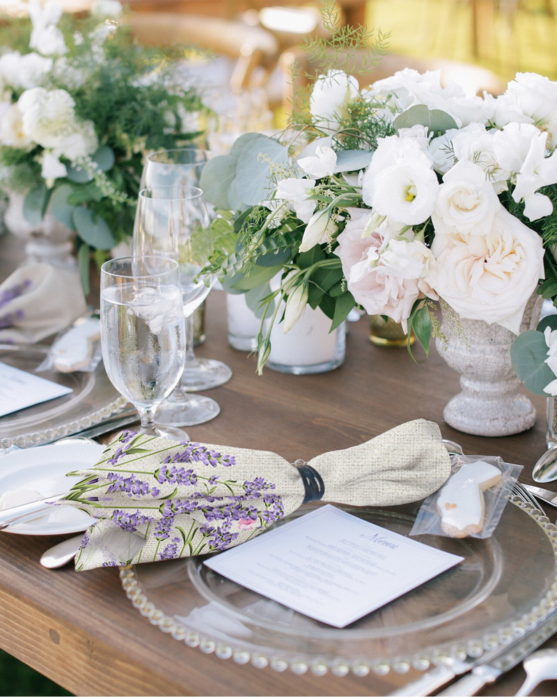 Levandų gėlių servetėlių rinkinys Šventiniam banketui vestuvių dekoravimui arbatos rankšluostis virtuvės pietų stalo servetėlės