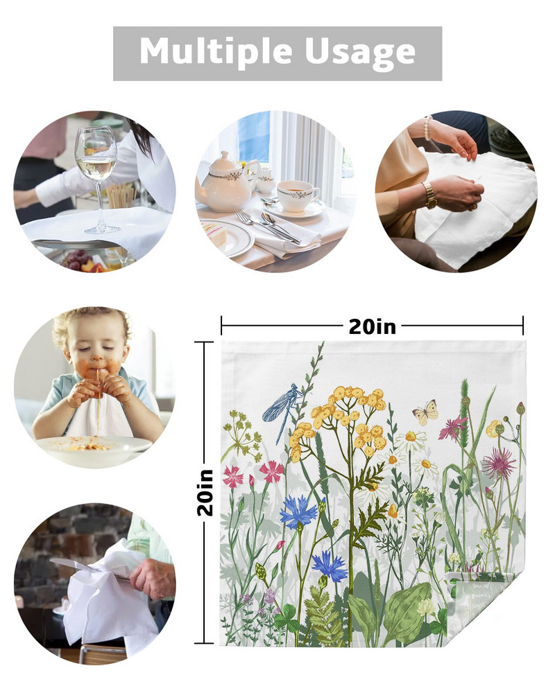 Gėlės Drugelis Laumžirgis Stalo servetėlių audinio rinkinys Minkšta nosinaitė Vestuvių dekoravimas Banketų Vakarienė Servetėlės Audinys