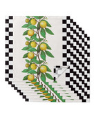 Fructe de lămâie Servețele de masă în carouri retro Set de pânză Batistă moale Decorare de nuntă Banchet Servețele de cină Pânză