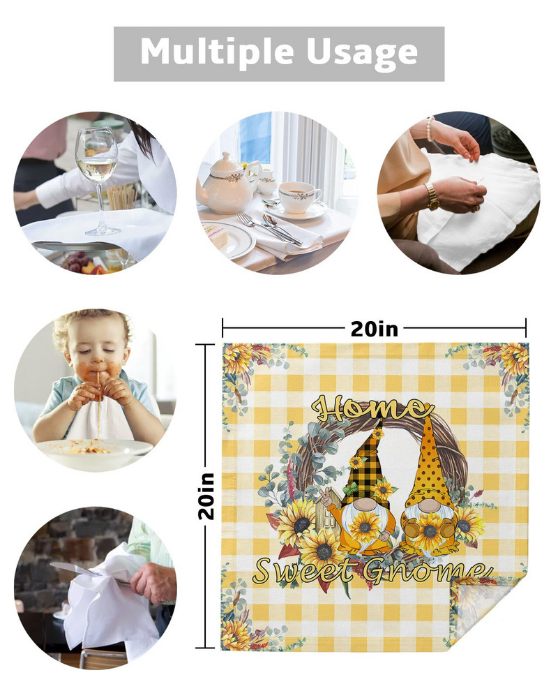 Dom Slatki patuljak Rešetka Suncokret Stolne salvete Set krpa Mekani rupčić Svadbena dekoracija Banket Večera Salvete Platno