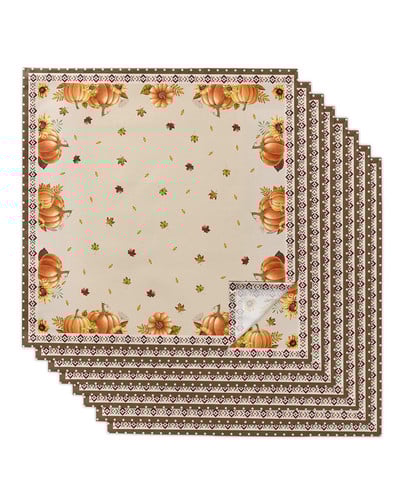 Padėkos dienos rudens moliūgų klevo lapų servetėlių rinkinys Gimtadienio banketui Vestuvių dekoras Servetėlės restorano reikmenys Stalo servetėlės