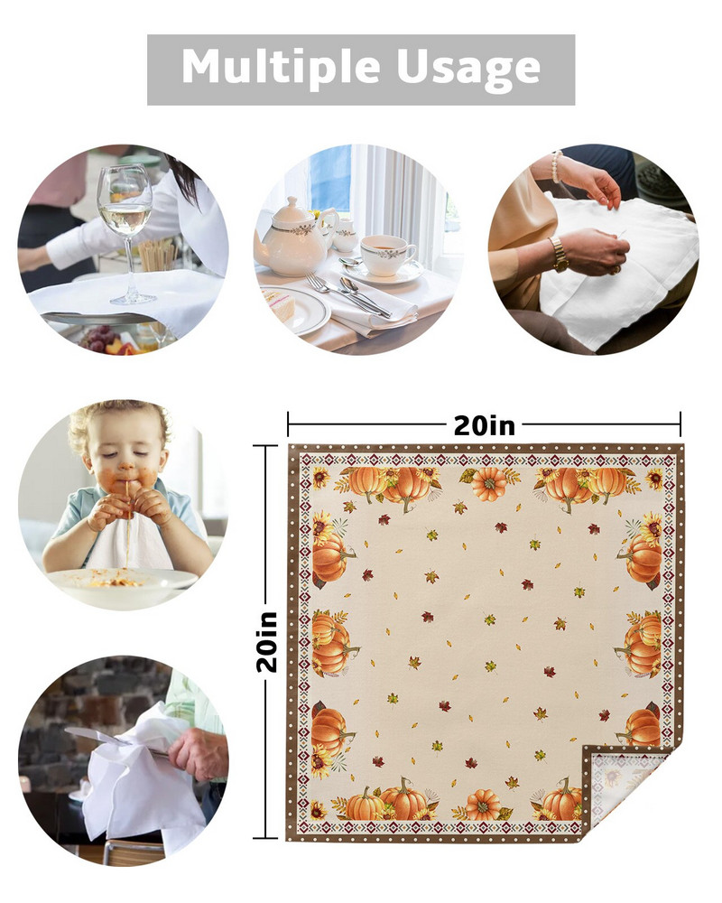 Padėkos dienos rudens moliūgų klevo lapų servetėlių rinkinys Gimtadienio banketui Vestuvių dekoras Servetėlės restorano reikmenys Stalo servetėlės