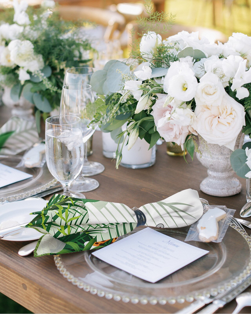 Dzsungel Állat Rajzfilm Zsiráf Elefánt Szalvéták Kendőkészlet Esküvői Asztalterítő Puha Konyhai Vacsoraszalvéták Karácsonyi szalvéták