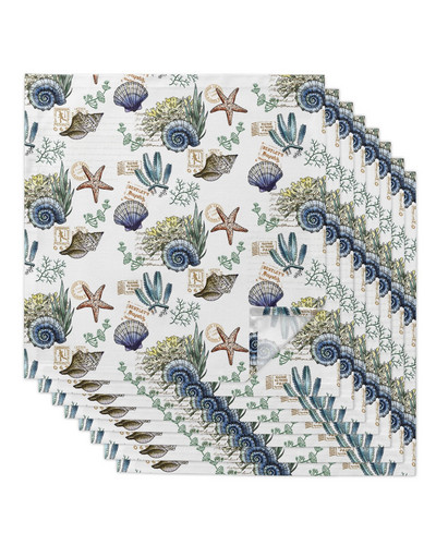 Set de șervețele din pânză de vară, scoici de carapace, stea de mare, pentru banchet festiv, decor de nuntă, prosop de bucătărie, șervețele de masă