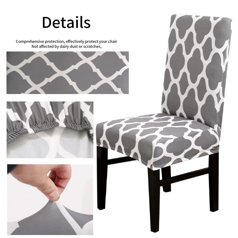 1/2/4/6 buc. Huse elastice elastice imprimate pentru scaune din Spandex, huse pentru scaune de bucătărie pentru sufragerie, protectie pentru petrecere de banchet de nuntă