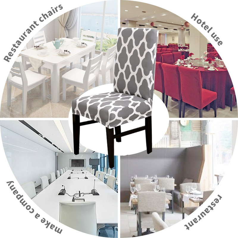 1/2/4/6 buc. Huse elastice elastice imprimate pentru scaune din Spandex, huse pentru scaune de bucătărie pentru sufragerie, protectie pentru petrecere de banchet de nuntă