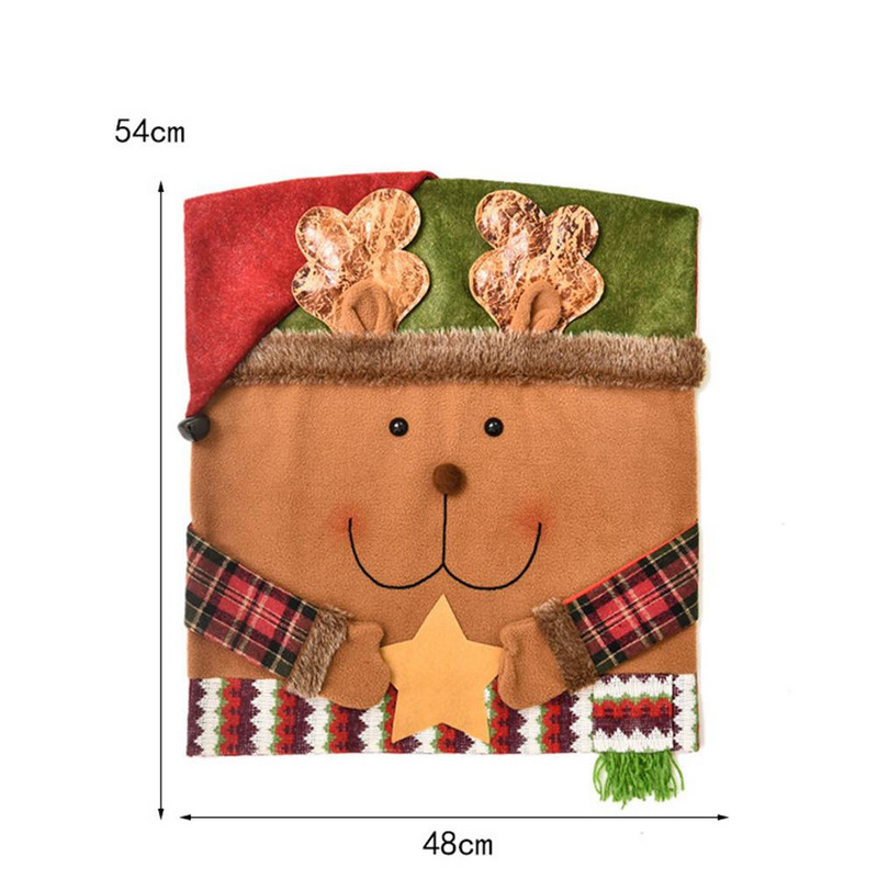 Kalėdų Kalėdų Senelis Briedis Vakarienės stalas Kėdės Užvalkalai Kėdės Užvalkalai Kalėdų namų vakarėlio dekoratyviniai aksesuarai