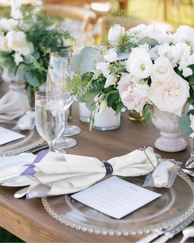 Floare violetă Lavandă Servețele de masă pentru romantism Set de pânză Batistă moale Decorare de nuntă Banchet Servețele de cină Pânză