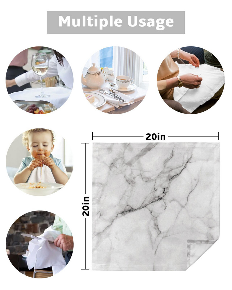 Set mramornih platnenih salveta Svečani banket Dekoracija vjenčanja Kuhinjski ručnik Salvete za stol za večeru