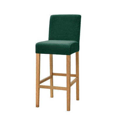 Minkštas aksominis trumpos atlošo kėdės užvalkalas, tamprus vienspalvis baro kėdė valgomojo kavinei namų dekoravimui, mažas sėdynės užvalkalas 1 vnt.