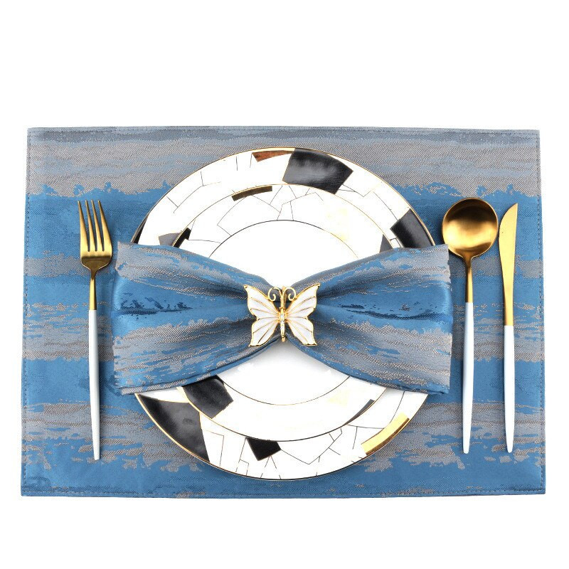 1 бр. Северна Европа Жакардови салфетки Плат Ресторант Изящни подложки Домашен текстил Сватбена декорация Прибори за хранене Аксесоари