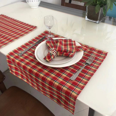 Lininių medvilninių stalo servetėlių rinkinys 12 dalių stalas Minkštas padėkliukas Paprastas Retro stiliaus namų minkštas staltiesė, skirta valgomojo stalui