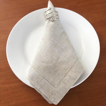 12бр. Бели сатенени памучни салфетки Сватбена покривка за маса Салфетки за парти Сватбена покривка за маса Салфетка Полиестерна кърпичка за ресторант