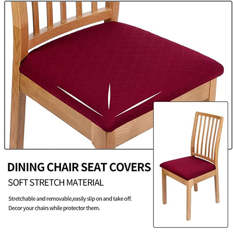 Ebédlői szék ülőhuzat Stretch jacquard étkezőszék huzatok Bútorvédő konyhai bankett parti szék huzatok