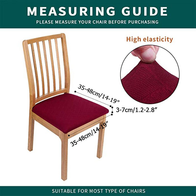 Ebédlői szék ülőhuzat Stretch jacquard étkezőszék huzatok Bútorvédő konyhai bankett parti szék huzatok