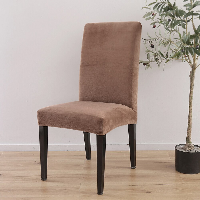 1/2/4/6 vnt Velvet pliušiniai valgomojo kėdžių užvalkalai, tamprūs vienspalviai užvalkalai kėdžių apsaugantys užvalkalai nuo nešvarumų banketinėms vestuvėms